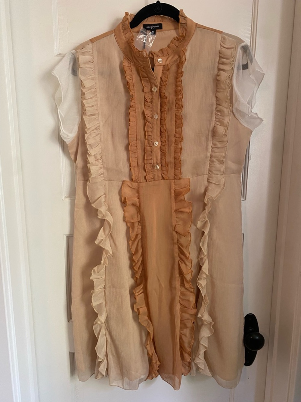 Area Stars Peach/Tan Dress with Star Logo Tag